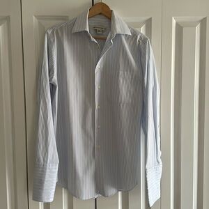 Men’s Striped Dress Shirt with Cufflinks